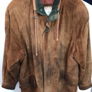 Womens Suede Coat, saddle brown, size M
